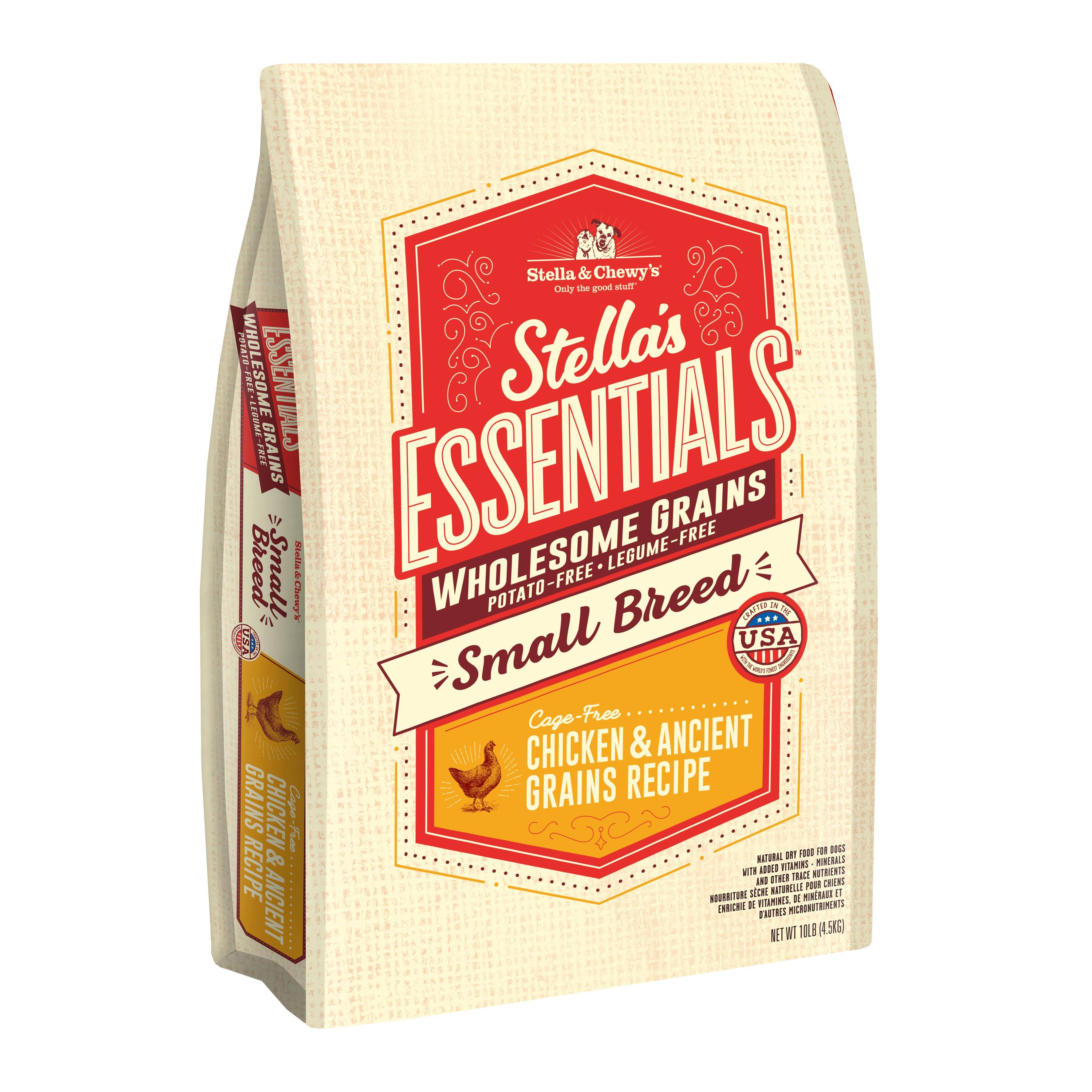 Stella & Chewy's Essentials Cage-Free Chicken & Ancient Grains Recipe for Small Breed Dog Food - 10-Lbs.
