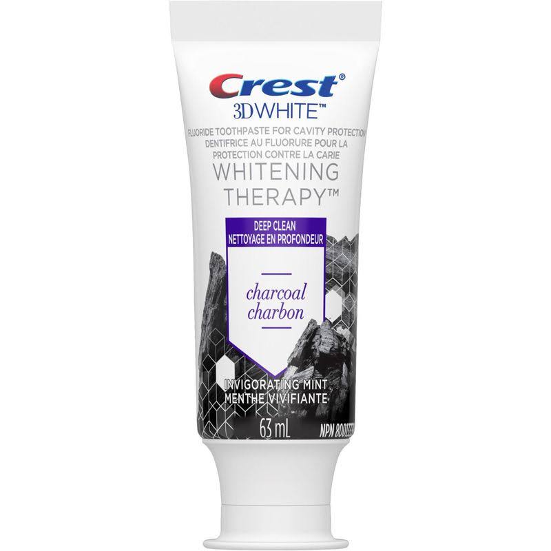 Crest Invigorating Mint 3D White Whitening Therapy Charcoal Deep Clean Fluoride Toothpaste - 63 ml