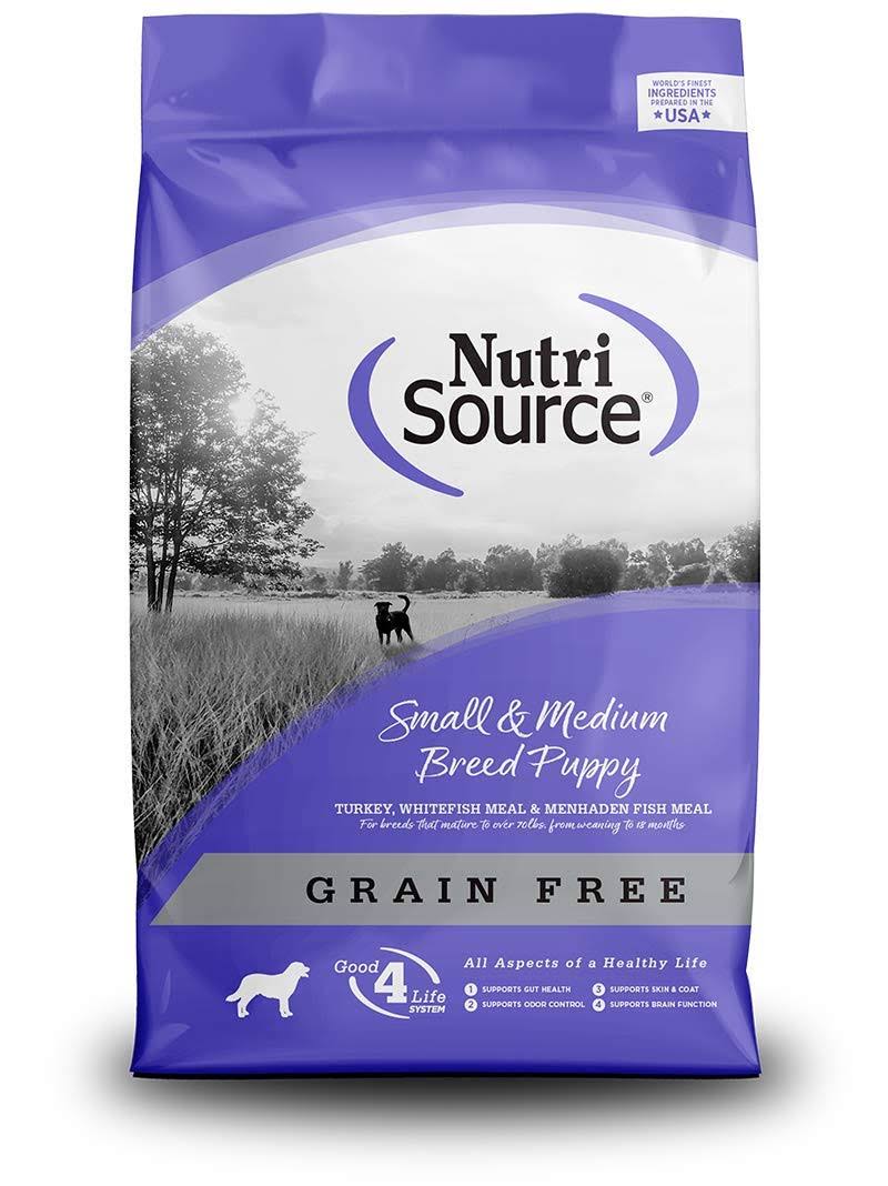 NutriSource Grain Free Small & Medium Breed Puppy Recipe Dry Dog Food, 30 lbs