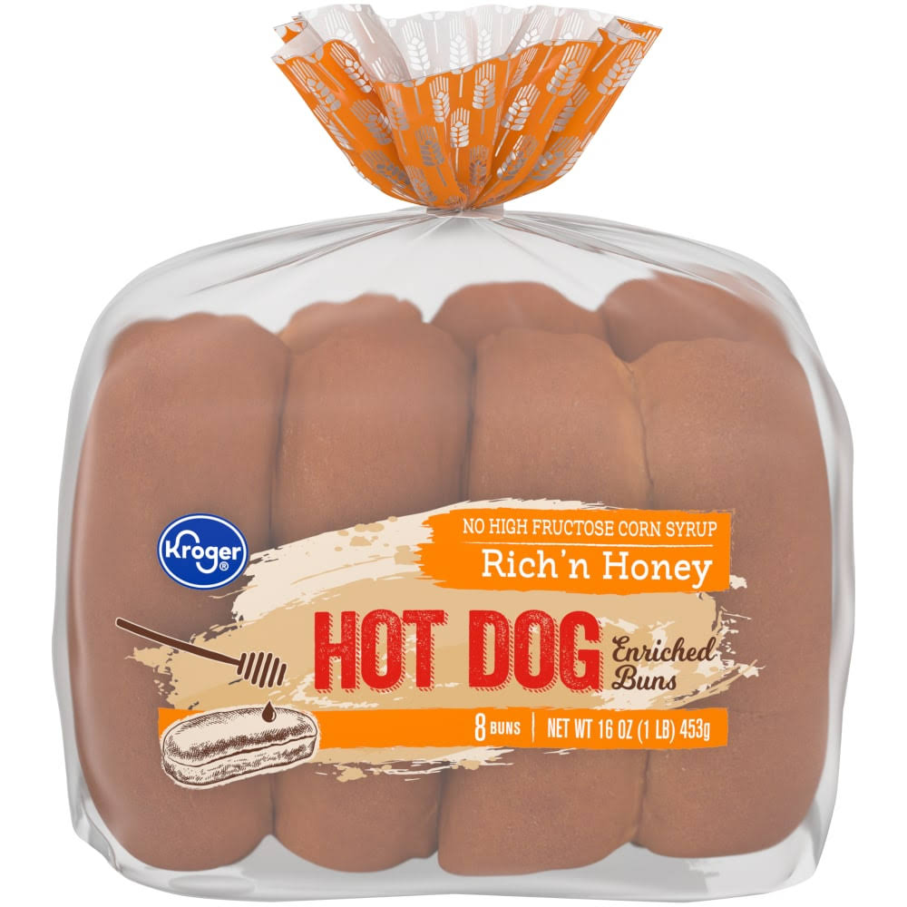 Kroger Rich N Honey Enriched Hot Dog Buns - 8 ct