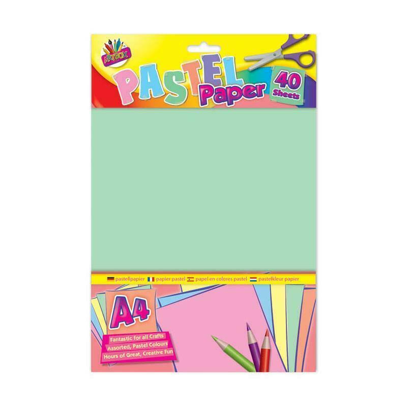 Pack of 40 Sheets of A4 Pastel Papers