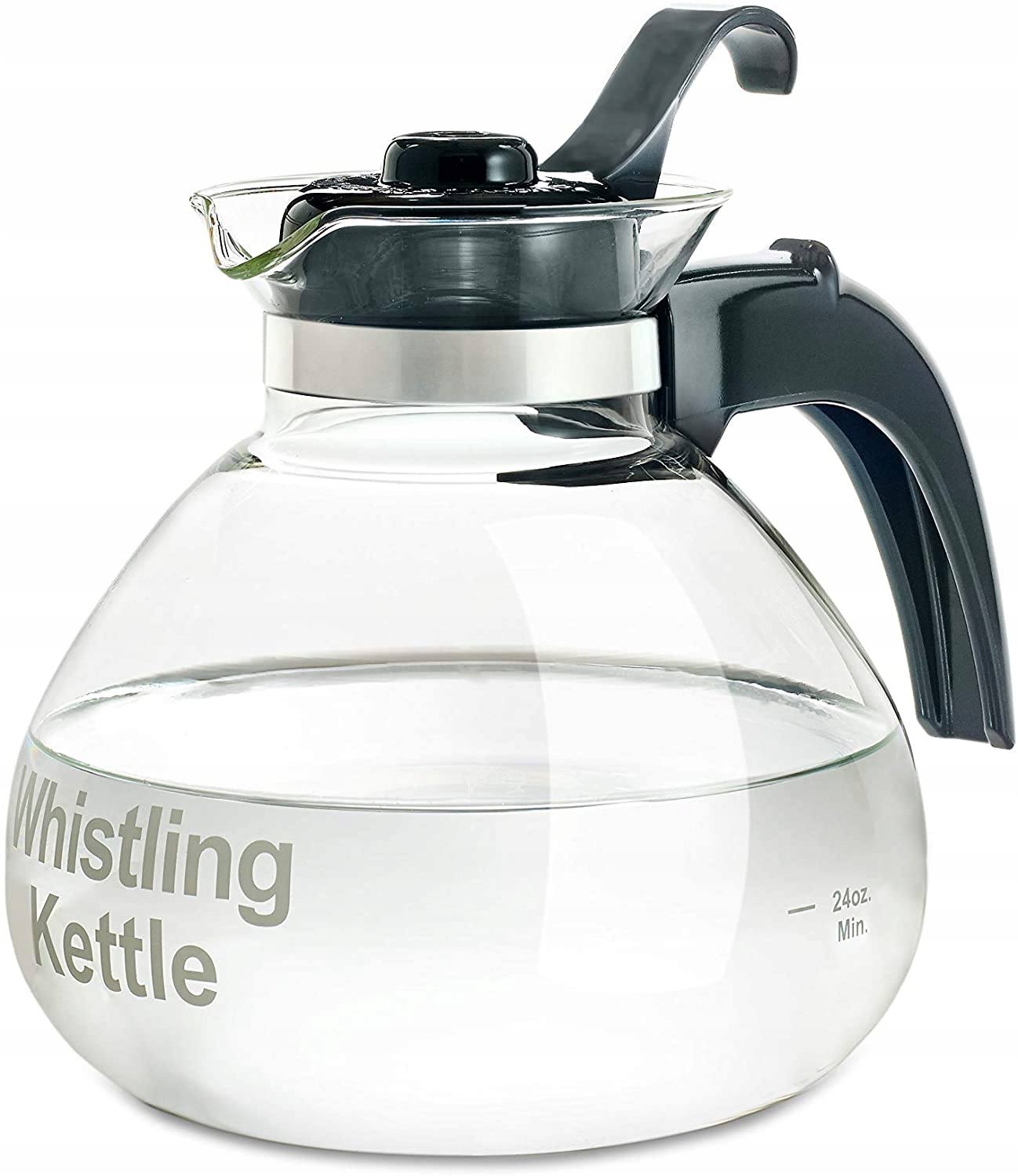 Medelco Glass Stovetop Whistling Kettle - 12 Cup Capacity