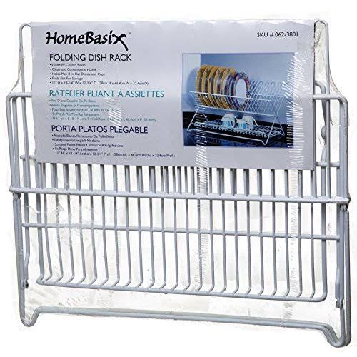 Homebasix Folding Dish Rack - White