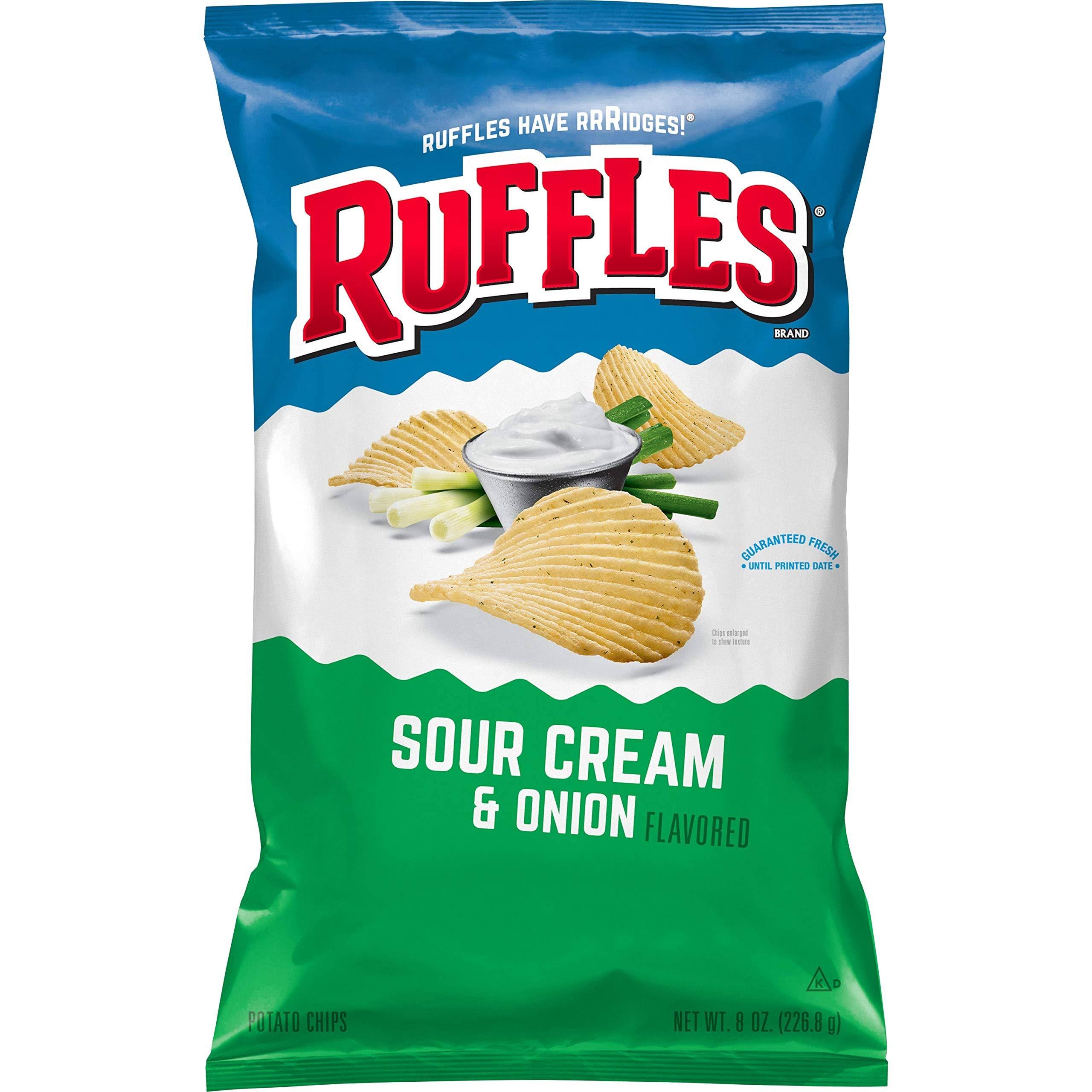 Ruffles Potato Chips, Sour Cream & Onion Flavored - 8 oz