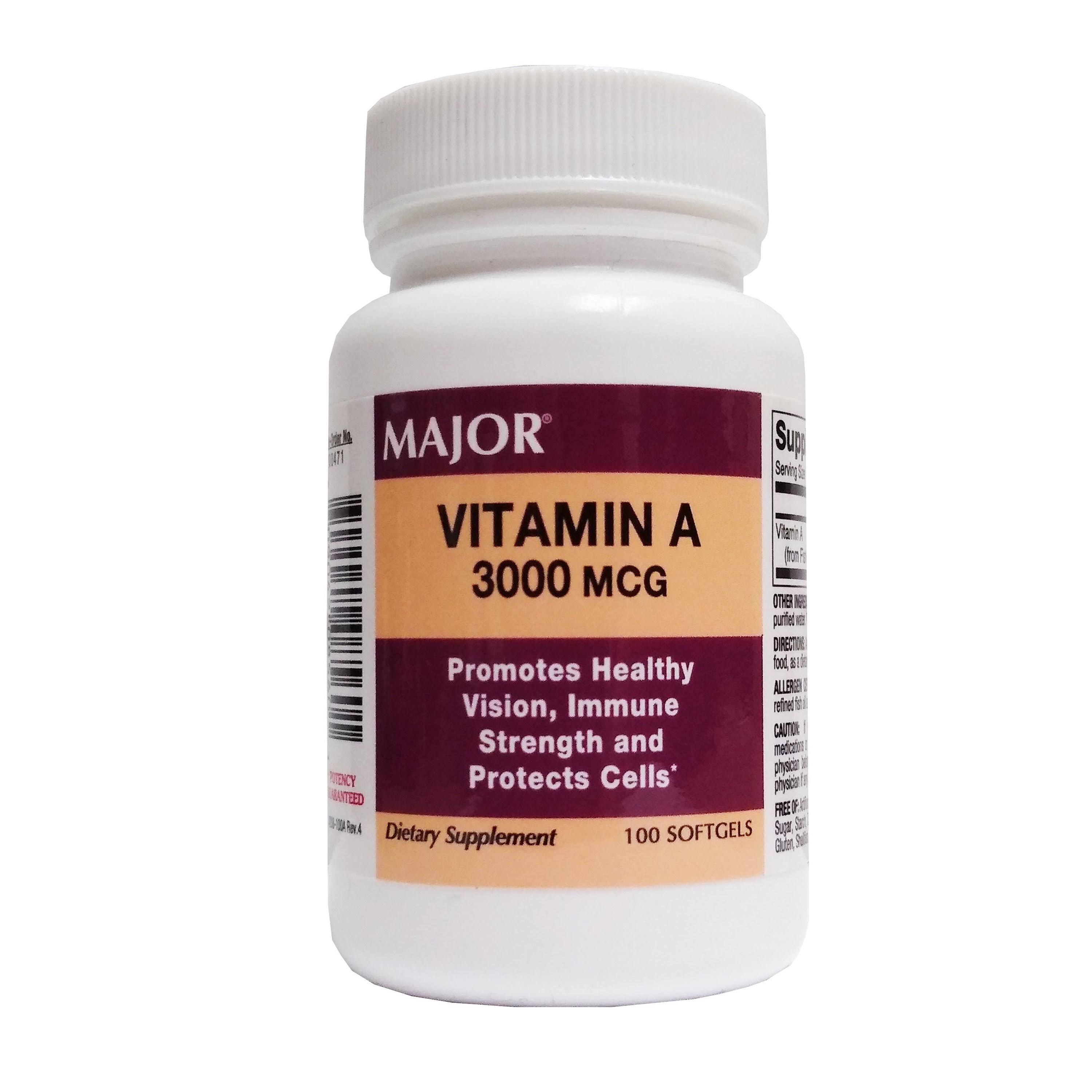 Major Soluble Vitamin A-10,000 IU Dietary Supplement - 10 Softgels