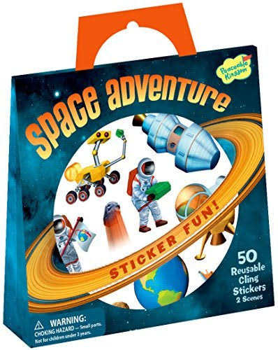 Peaceable Kingdom Sticker Fun! Space Adventure Reusable Sticker Tote