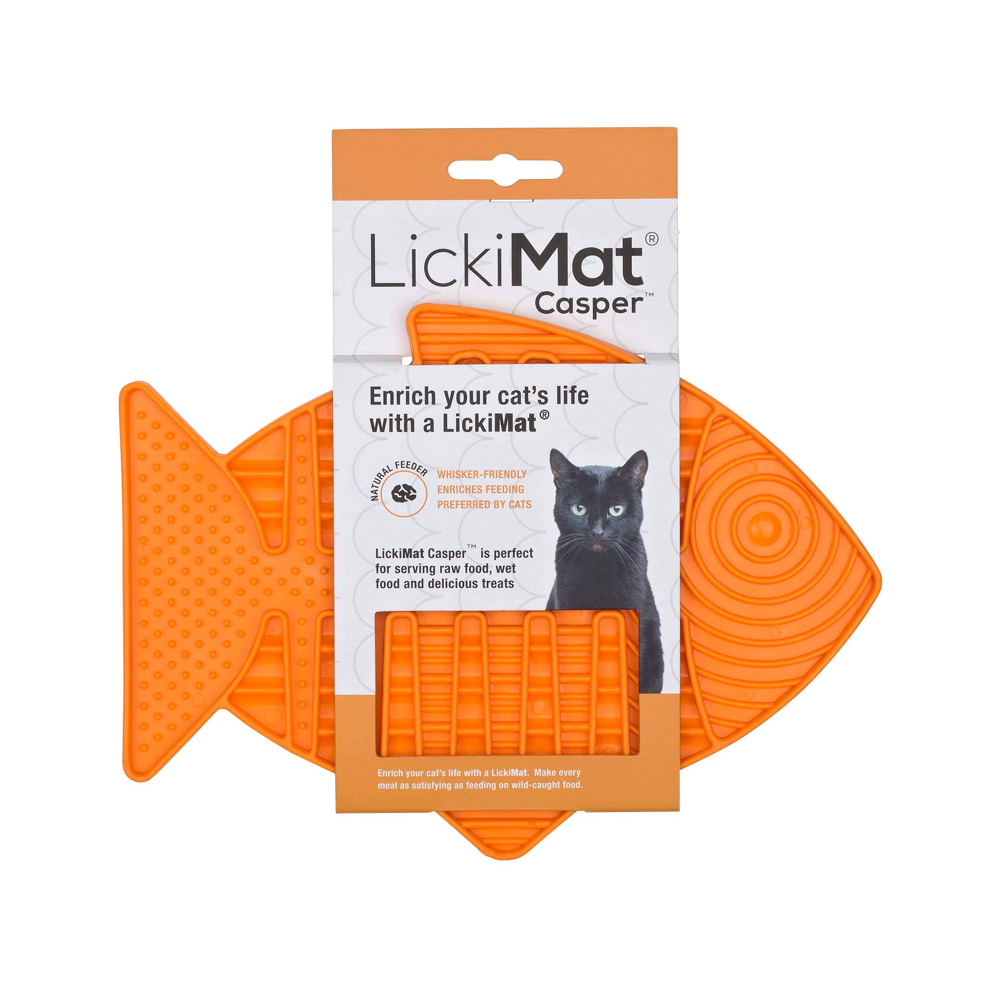 LickiMat Casper Cat Treat Mat - Orange