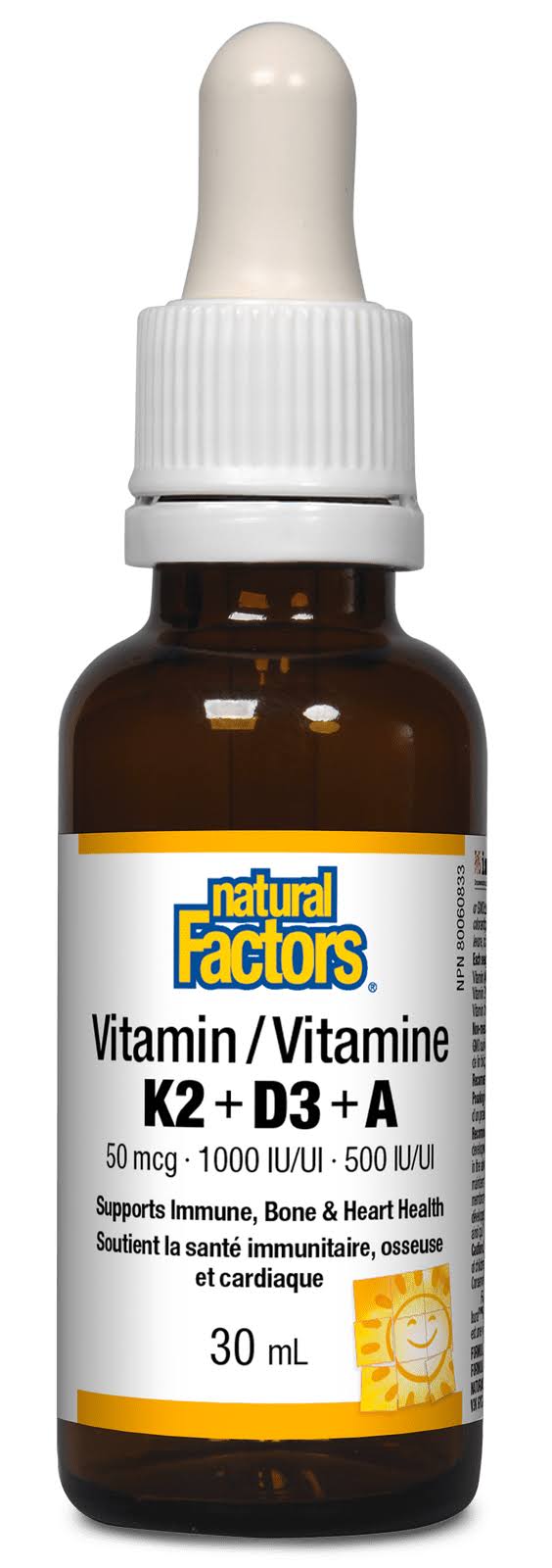 Natural Factors Vitamin K2 + D3 + A (30mL)