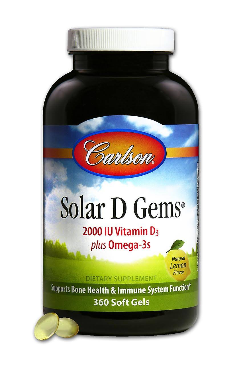 Carlson Labs Solar D Gems Vitamin D3 and Omega 3 - 360 Softgels, 2000 IU