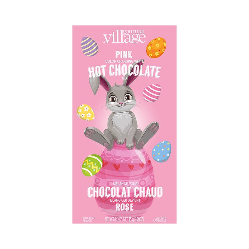 Gourmet Village Easter Bunny Pink Color Changing White Hot Chocolate