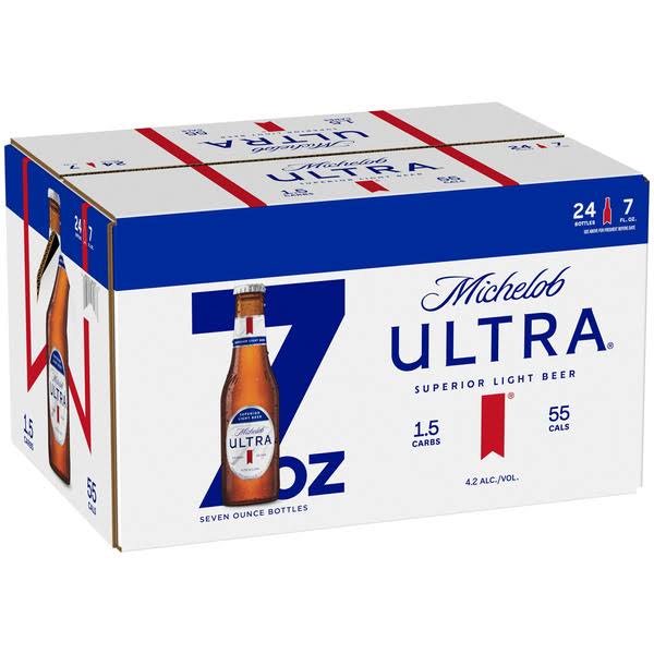 Michelob Ultra Beer, Light, Superior - 24 pack, 7 fl oz bottles