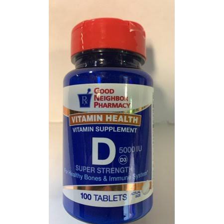 GNP Vitamin D 5000 IU Dietary Supplement, 100 Count