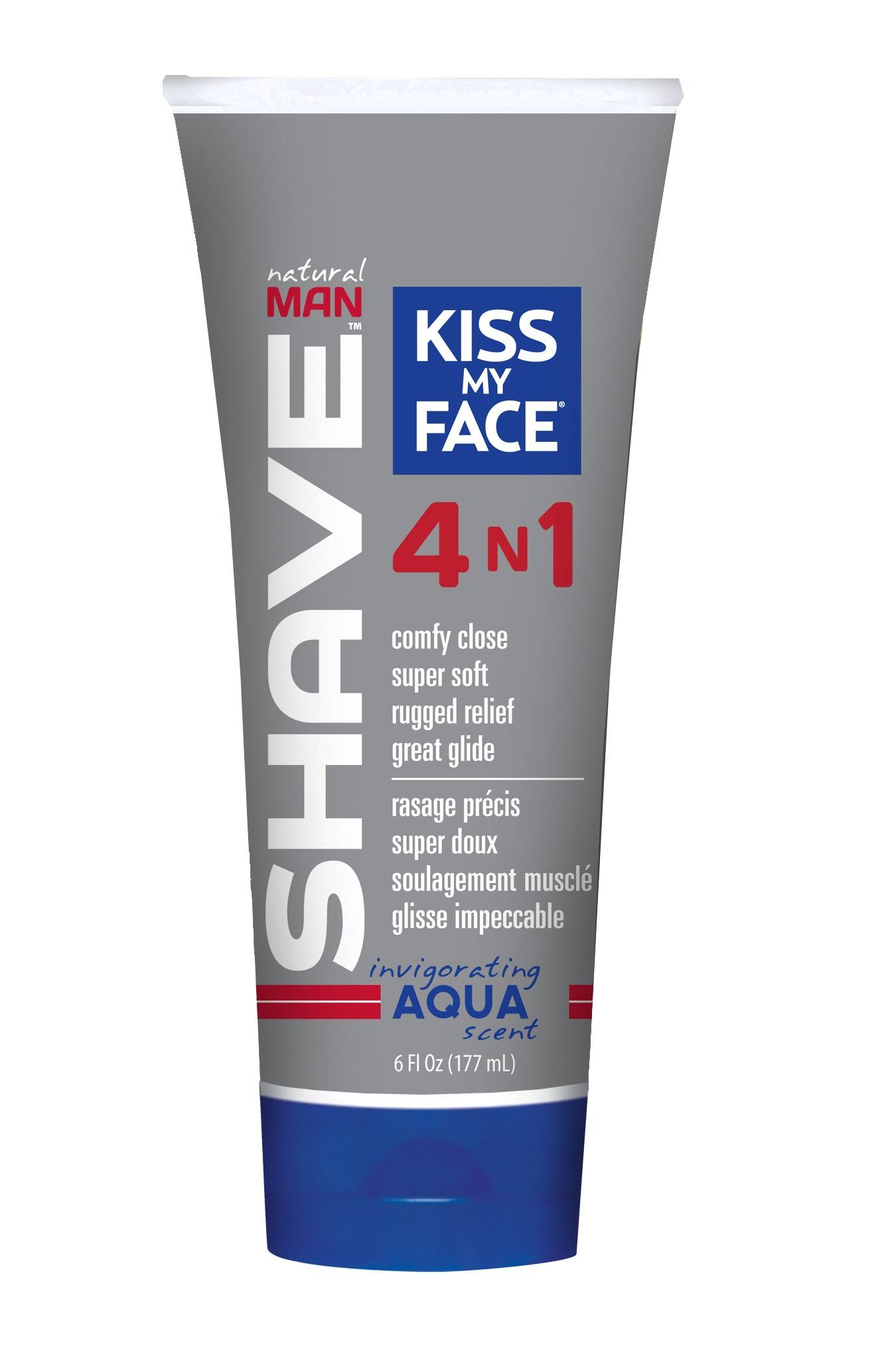 Kiss My Face 4 in 1 Natural Man Moisture Shave Cream - Aqua, 6oz