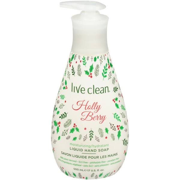Live Clean Liquid Hand Soap, Moisturizing, Holly Berry - 17 fl oz
