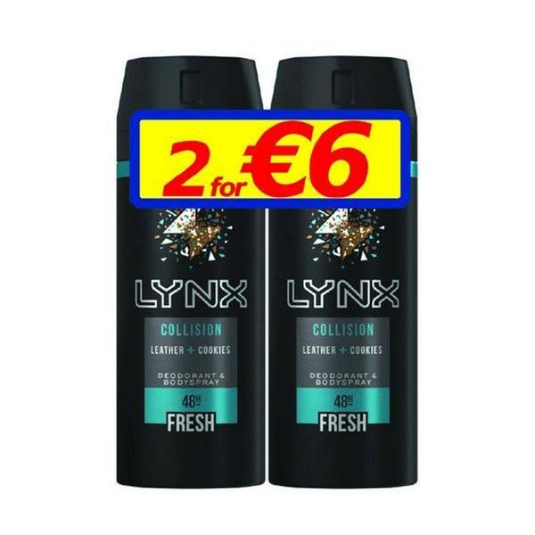 Lynx Collision Leather & Cookies Body Spray Twin Pack