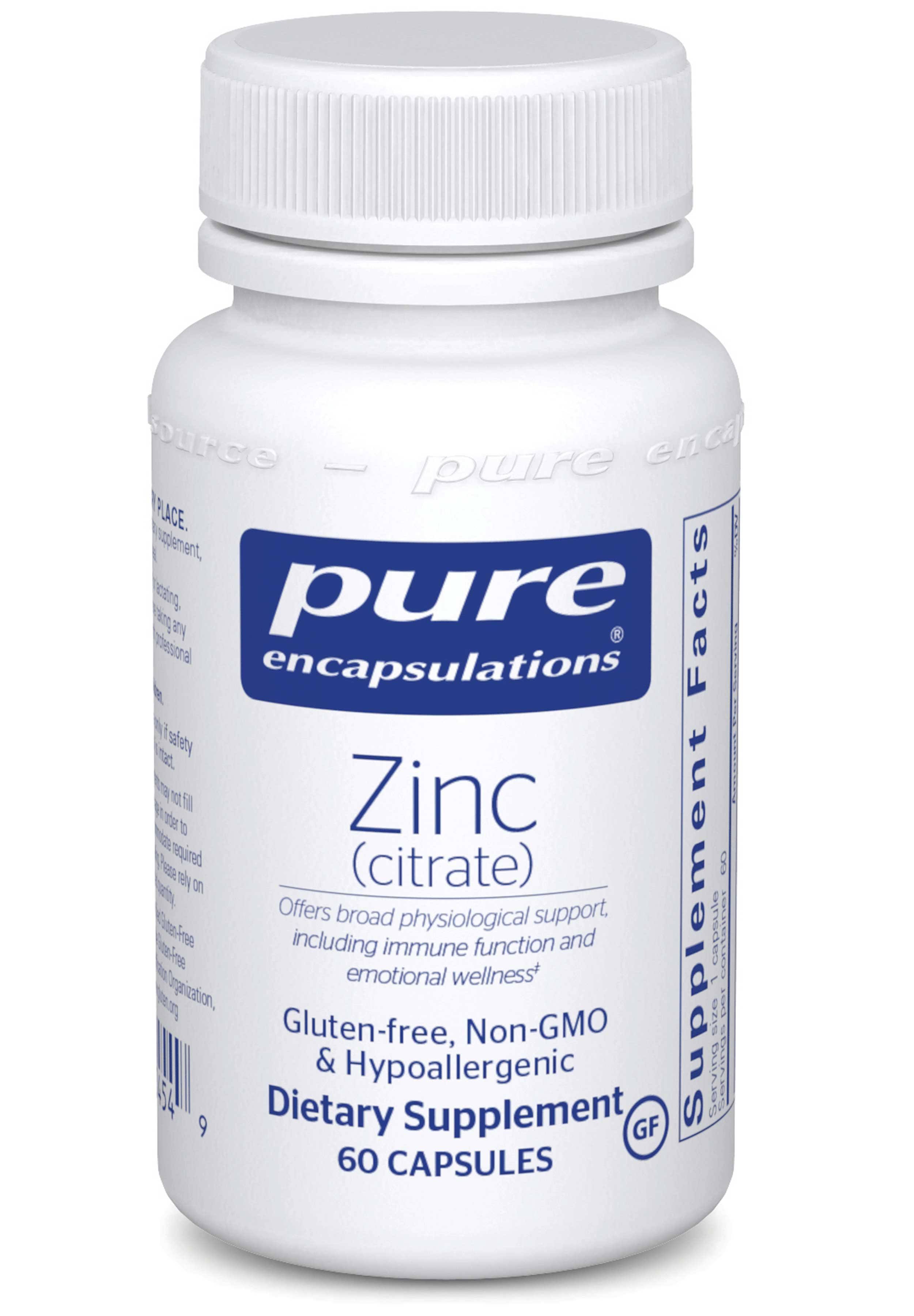 Pure Encapsulations Zinc Citrate Supplement - 60ct