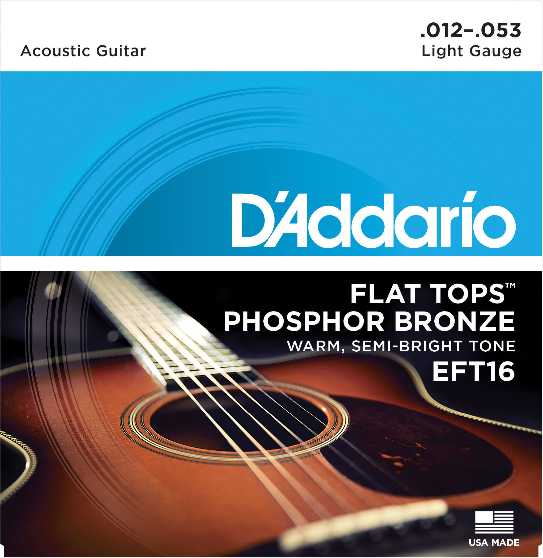 D'Addario Flat Top Light Acoustic Guitar Strings
