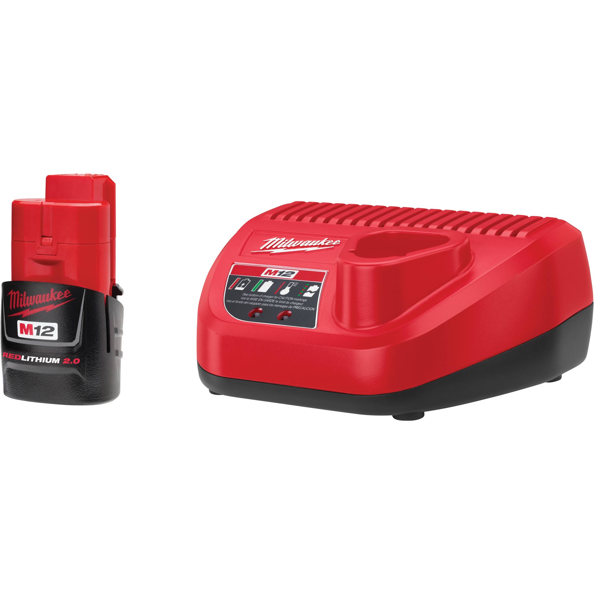 Milwaukee M12 Lithium Ion 2.0 Battery and Charger Starter Kit
