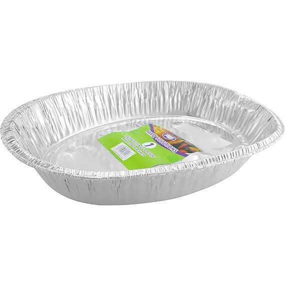 Party & Paper Solutions 50 x Extra-Large Oval Roasting Dish -48cm x 34cm Disposable Foil Catering Tray