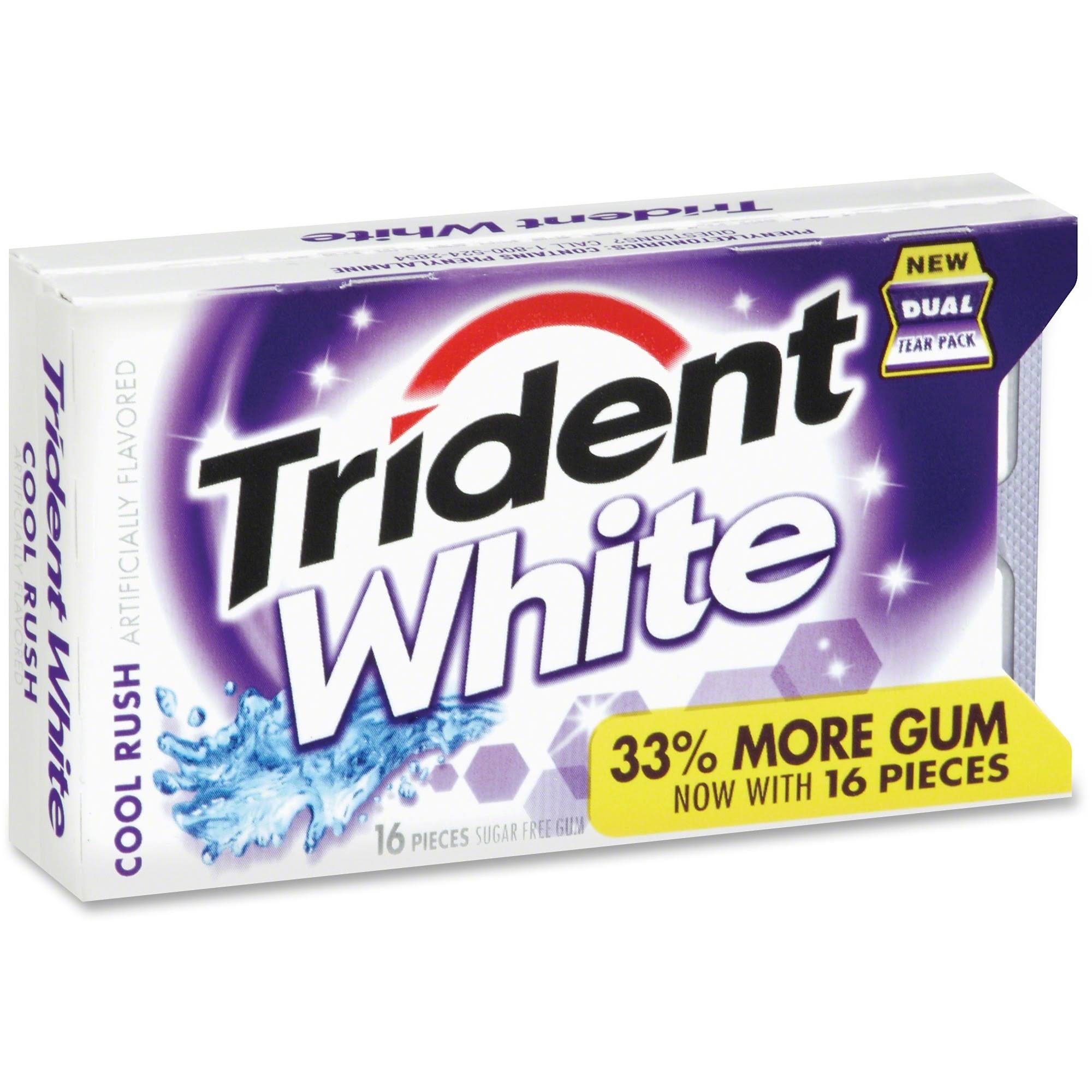 Trident White Sugar Free Gum - Cool Rush