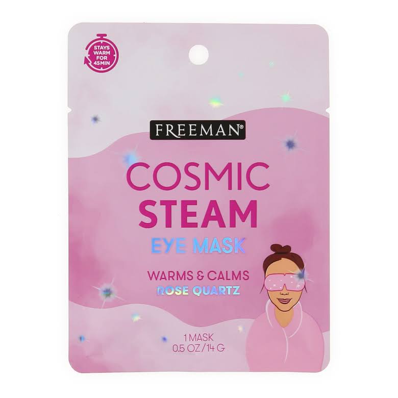 Freeman Cosmic Holographic Rose Quartz Steam Eye Mask, For Stress