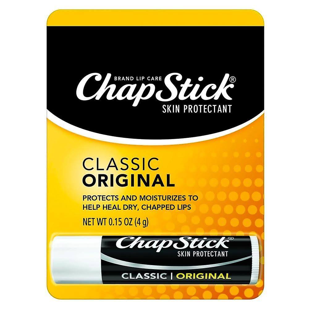 ChapStick Classic (Regular Flavor) Skin Protectant Lip Balm Tube, 0.15