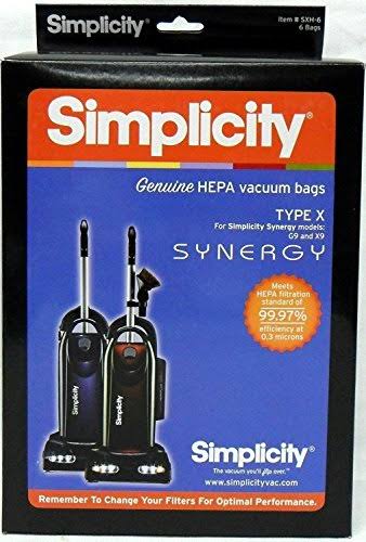 DVC Simplicity Type X Hepa Synergy Vacuum Cleaner Bag - 6 Pack