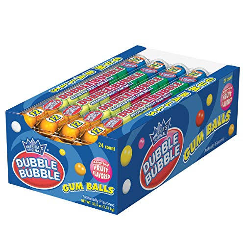 Dubble Bubble Gumballs, 24 Pack Of 12-gumball Tubes In Assorted Frui