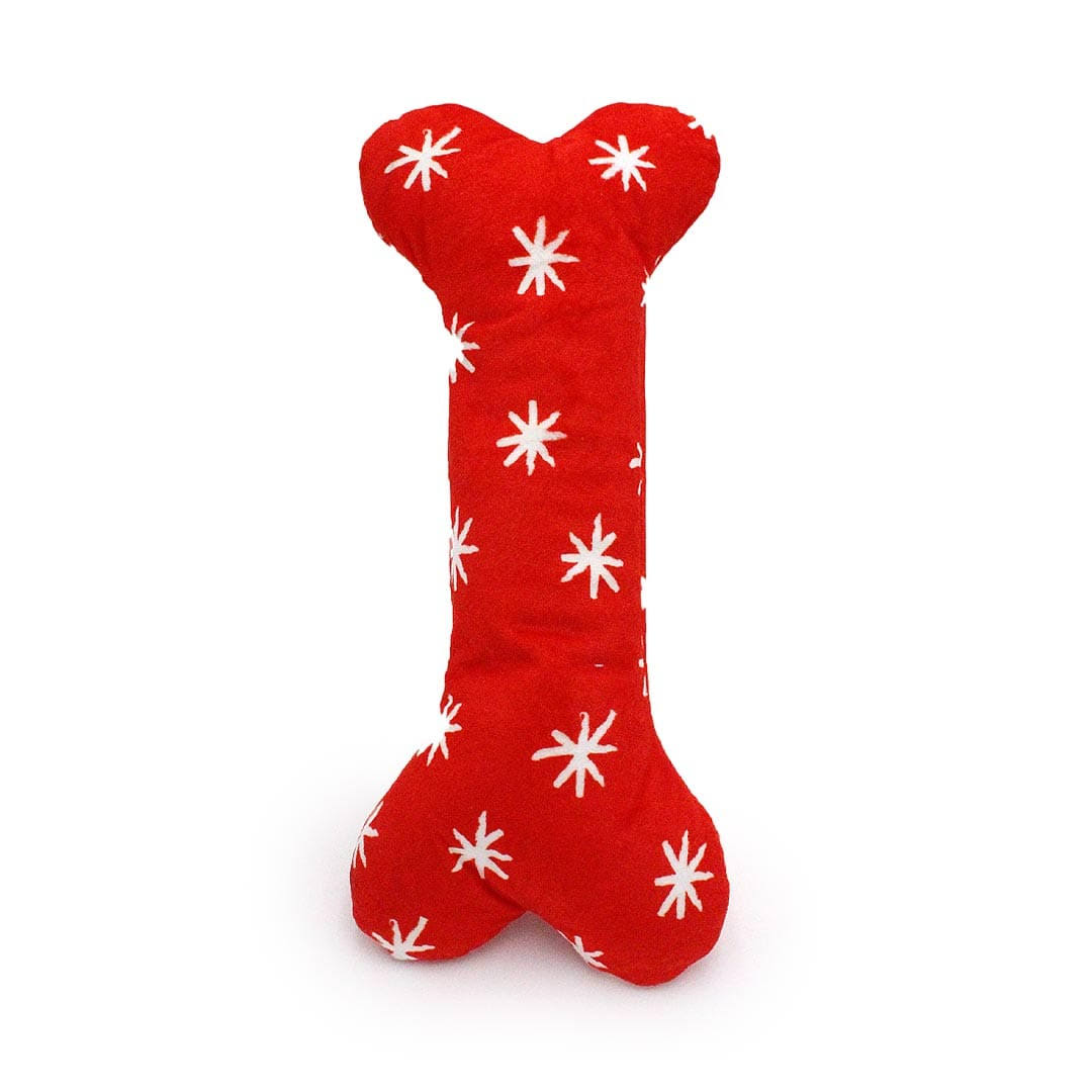 ZippyPaws Holiday Jigglerz Dog Toy - Festive Bone - One Size