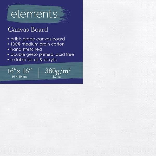 Elements 100% Grain Cotton Canvas Board Double Gesso Primed (16"x16")