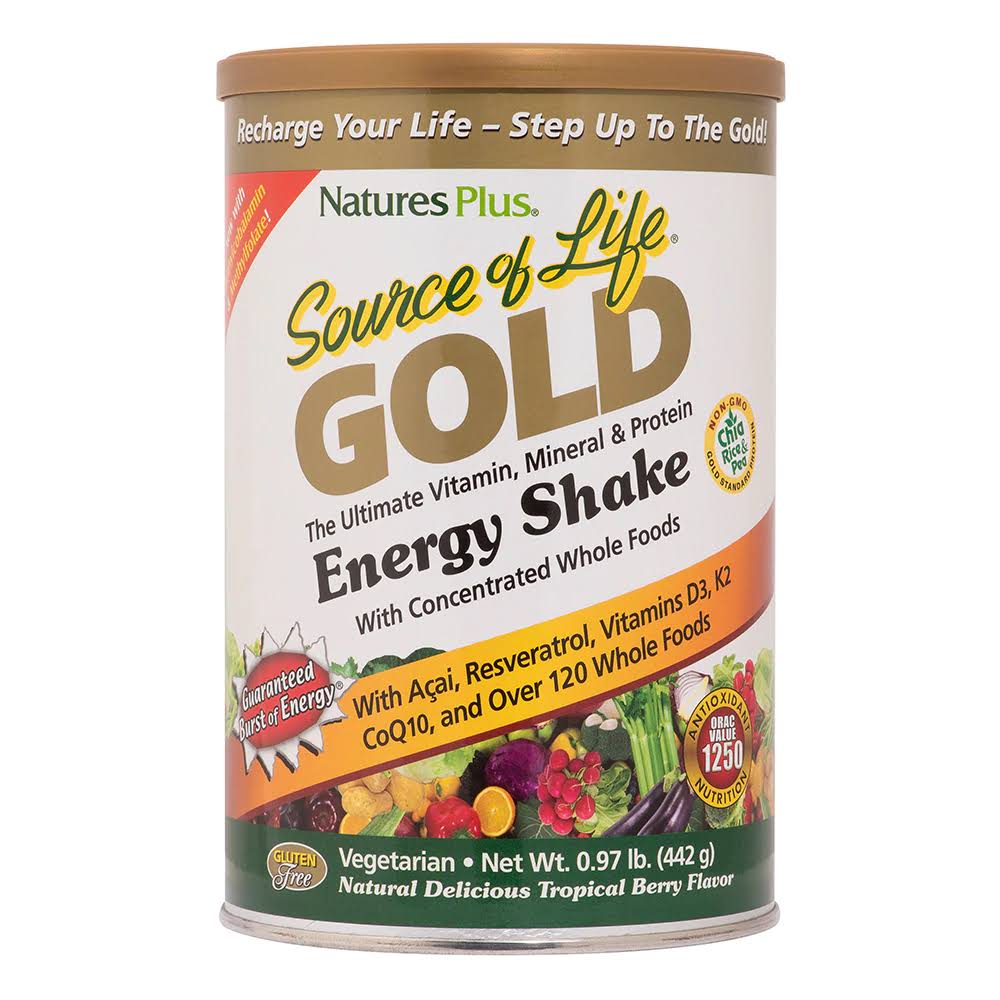 Natures Plus Souce Of Life Gold Energy Shake - Tropical Berry, 0.4kg