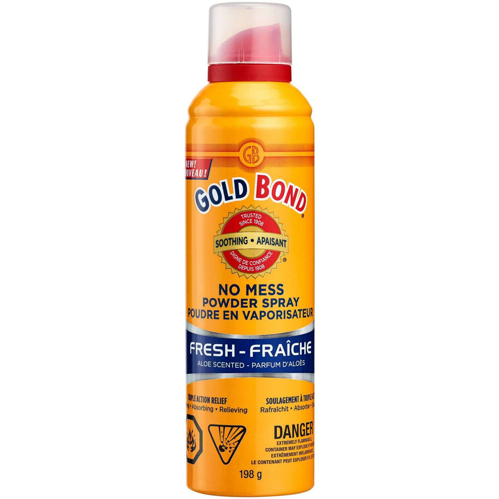 Gold Bond No Mess Powder Spray Fresh Aloe Scented - 198g