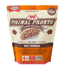 Primal Pronto Dog Food - Beef Frozen, 4lb
