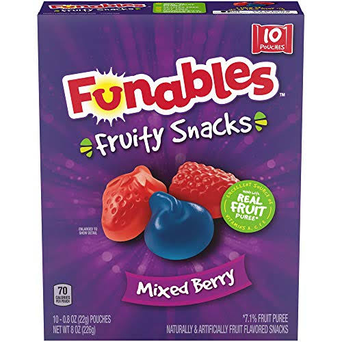 Funables Fruit Snacks, Mixed Berry, 8 Ounce, 10 Count