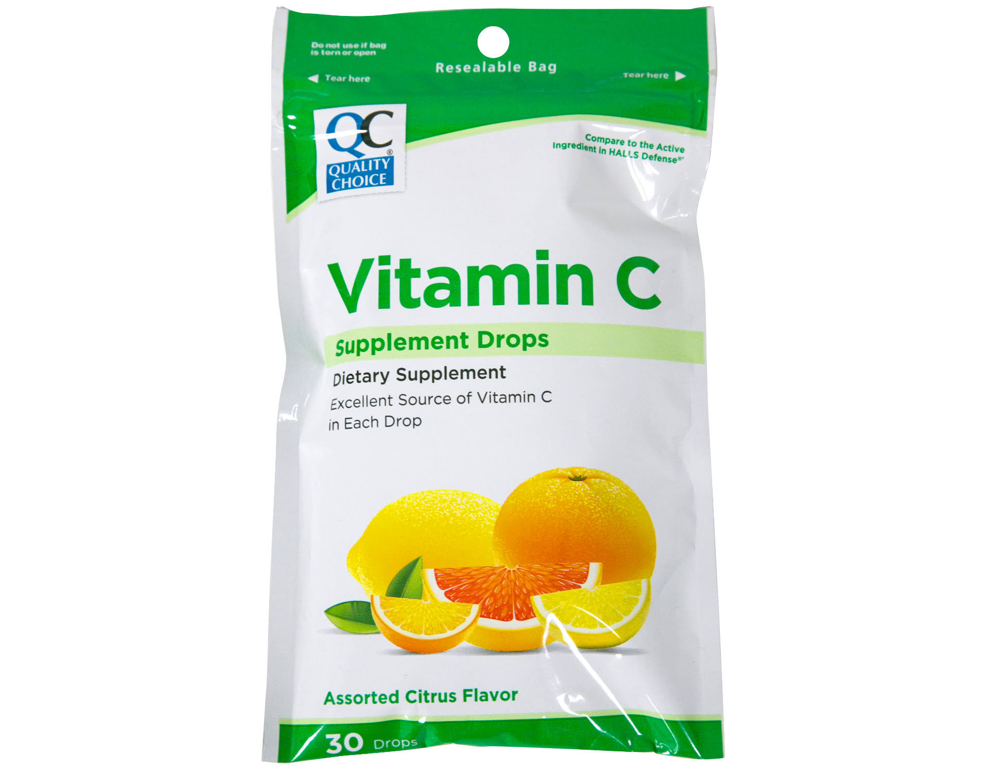 QC Vitamin C Drops (Immune Support) 30 Count (1 Bag)