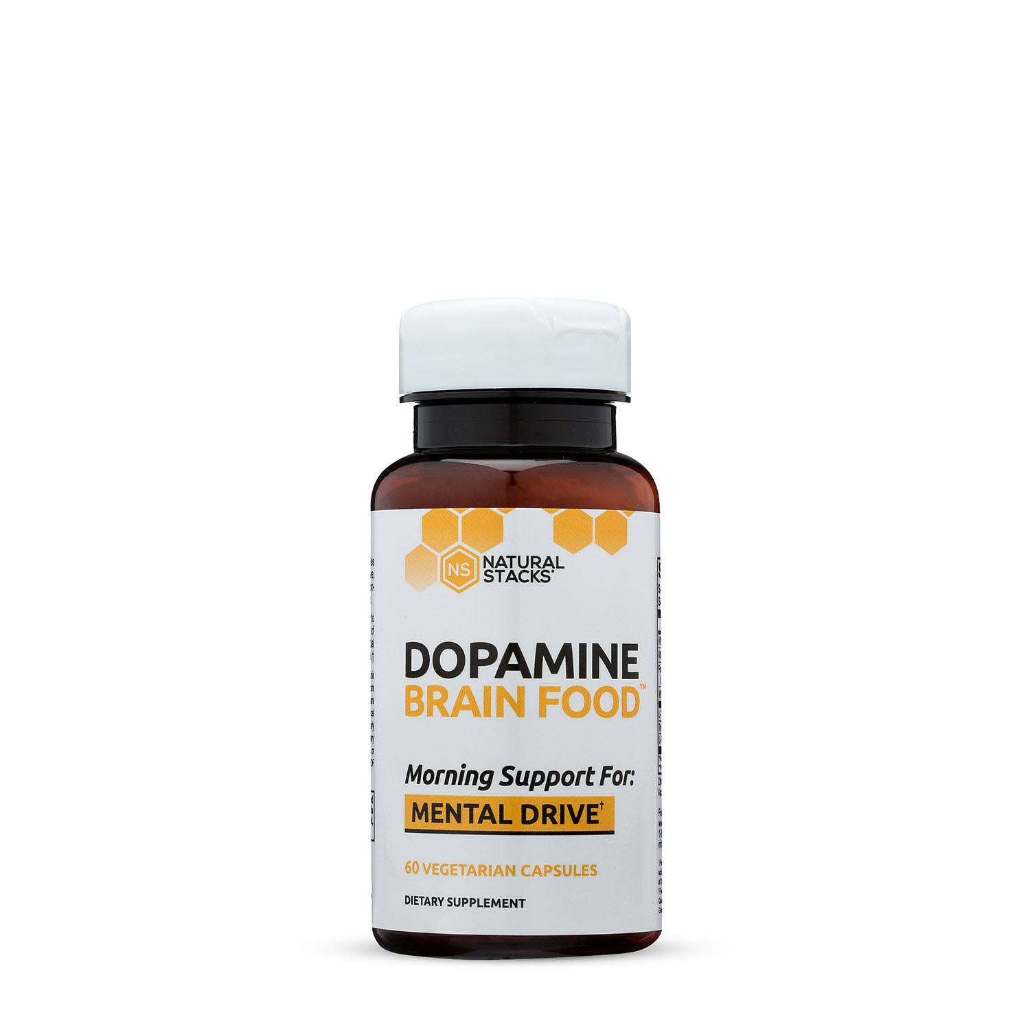 Natural Stacks Dopamine Brain Food Morning Support for: Mental Drive Dietary Supplement Vegetarian Capsules - 60 ct