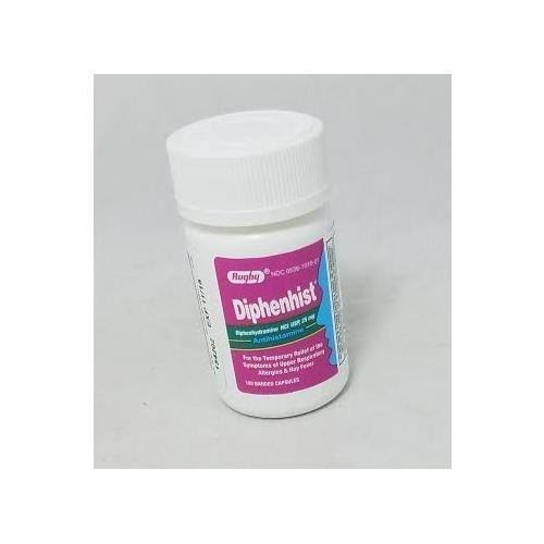 Rugby Diphenhist 25mg 100 Banded Capsules