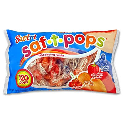 Swirl Saf T Pops Lollipop - 120 Pack