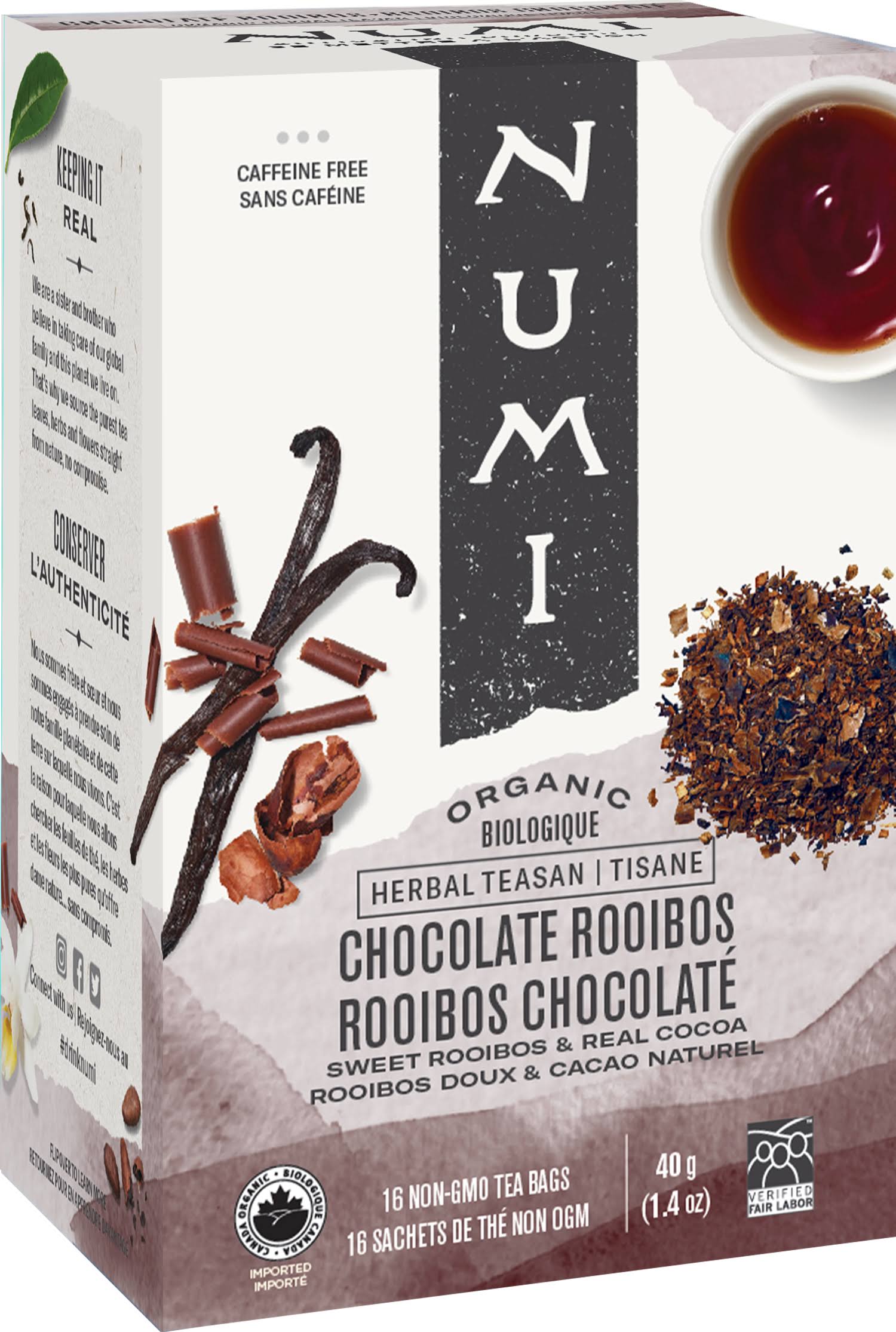 Numi Organic Tea Organic Tea Chocolate Rooibos