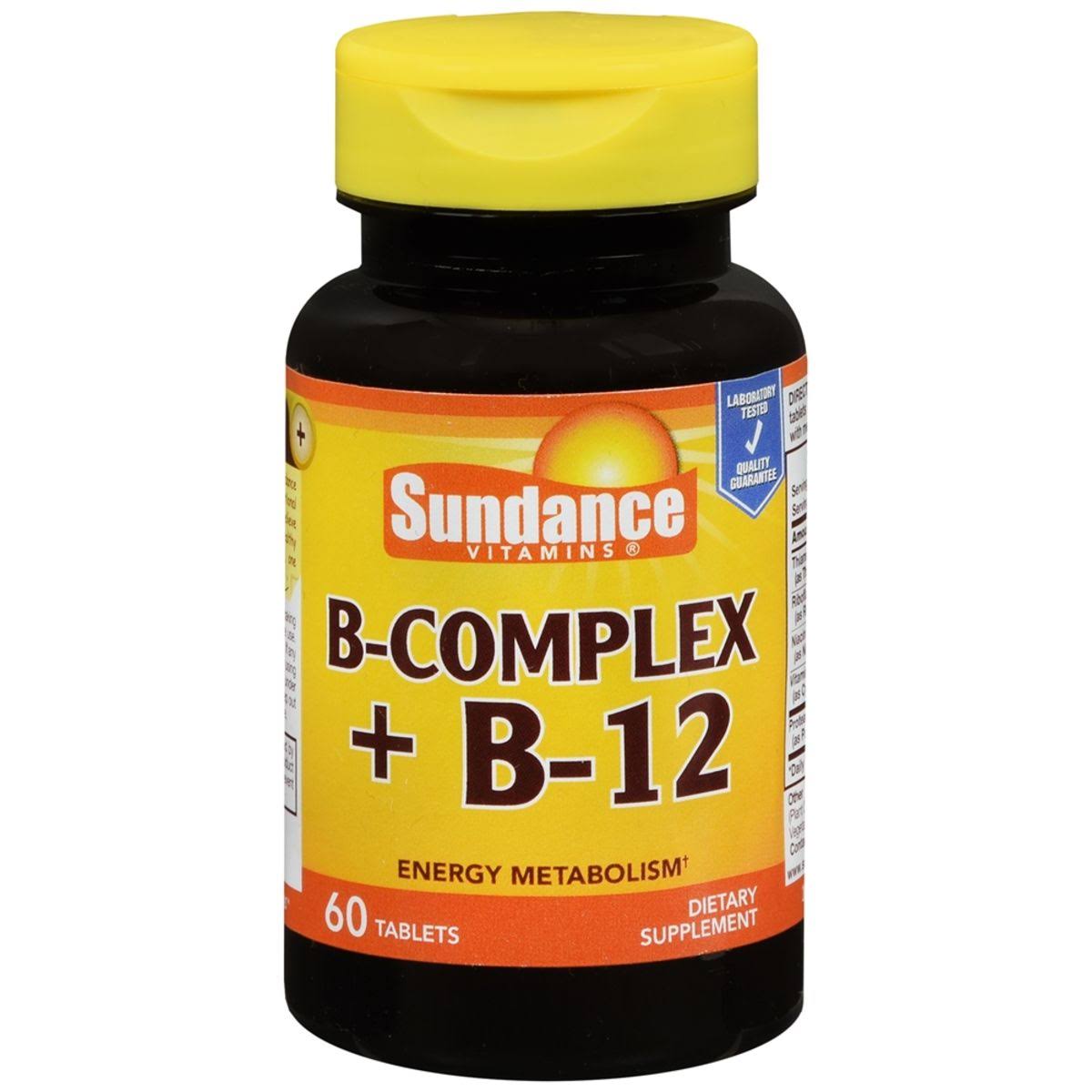Sundance B Complex Plus B-12 Capsules, 60 Count