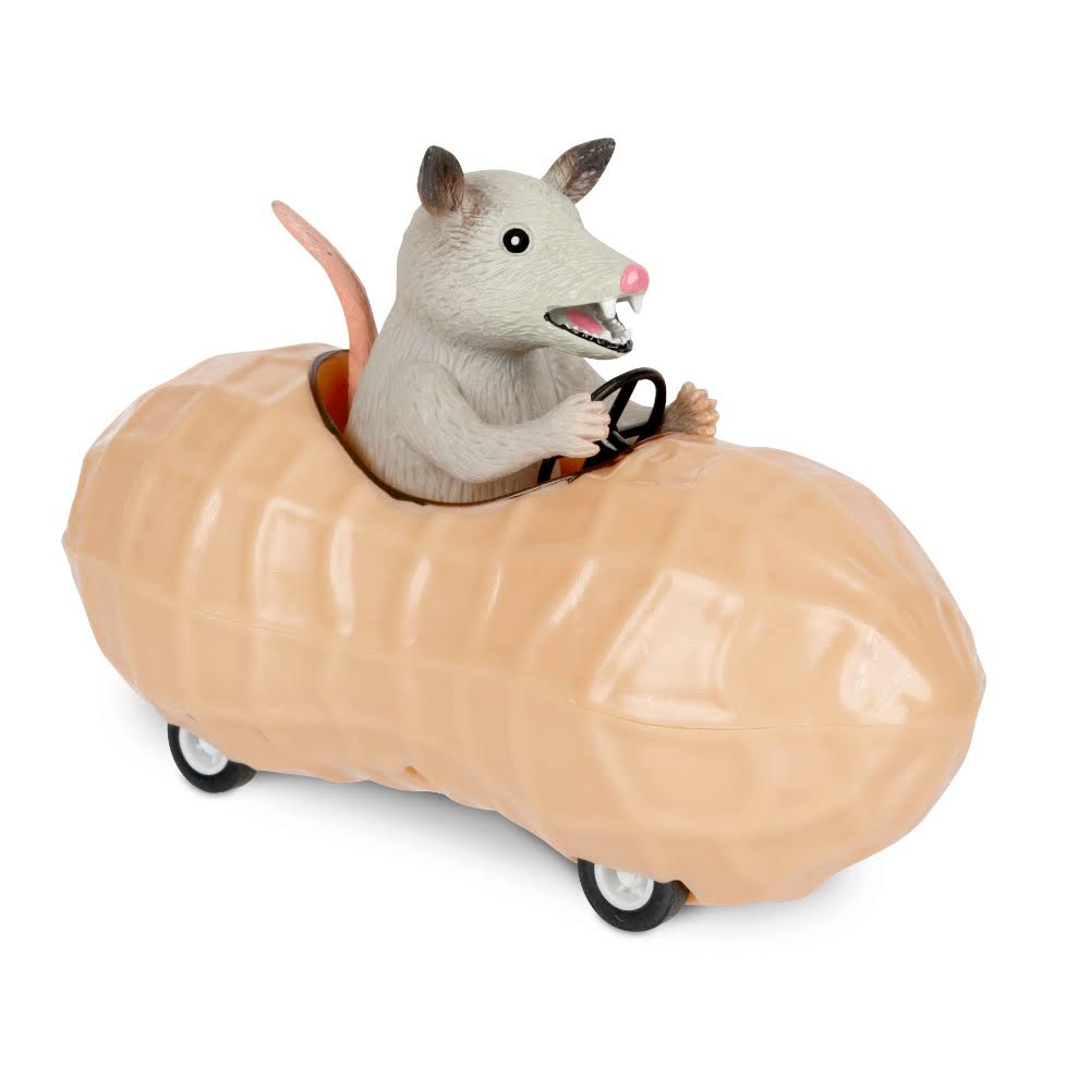 Archie McPhee Possum in A Peanut Pull Back Toy Car (12967)