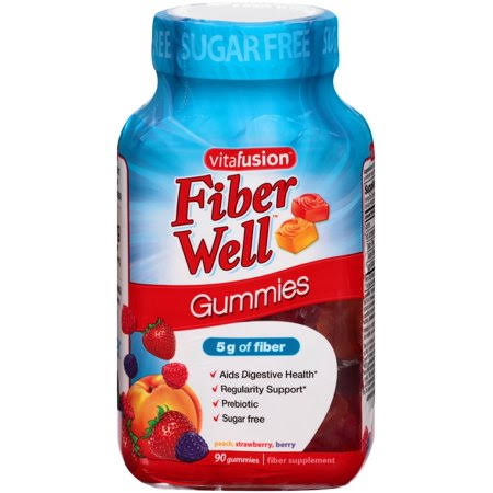 Vitafusion Fiber Well Fit Gummies Supplement - Peach, Strawberry and Berry, 90 Tablets