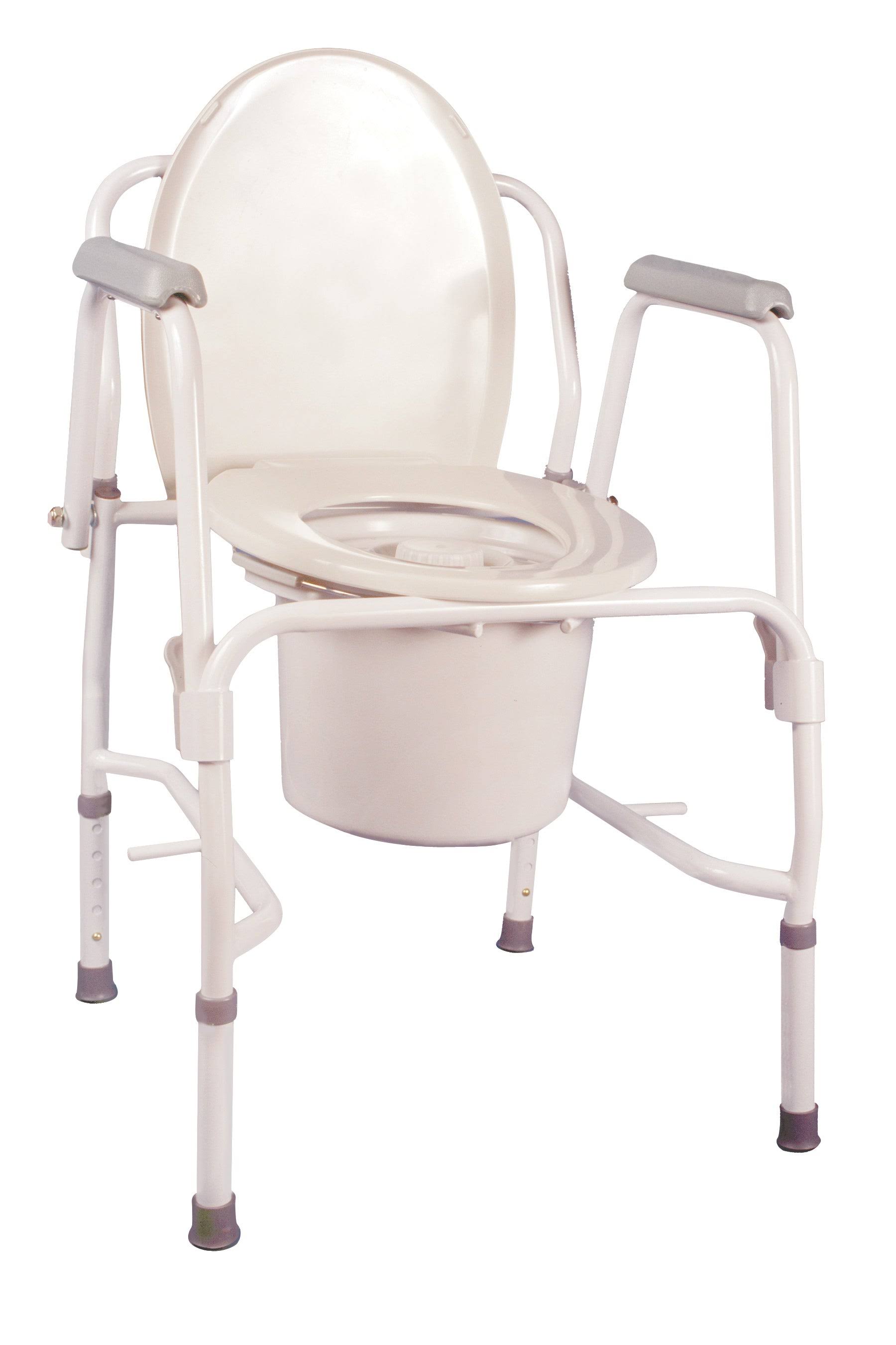 Drive Medical K. D. Deluxe Drop-Arm Commode - Steel