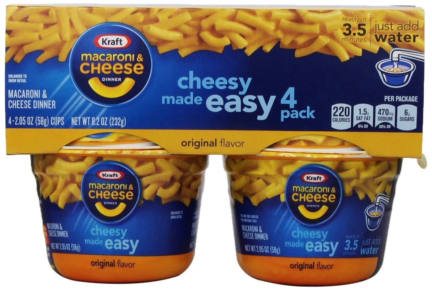 Kraft Original Flavor Macaroni and Cheese Dinner - 2.05oz, 4pk
