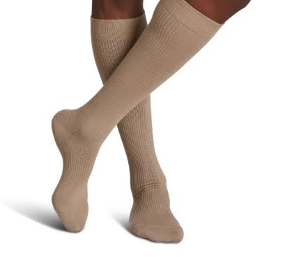 Sigvaris Women's Casual Cotton Support Therapy Socks - 15-20mmHg, Khaki, Size B