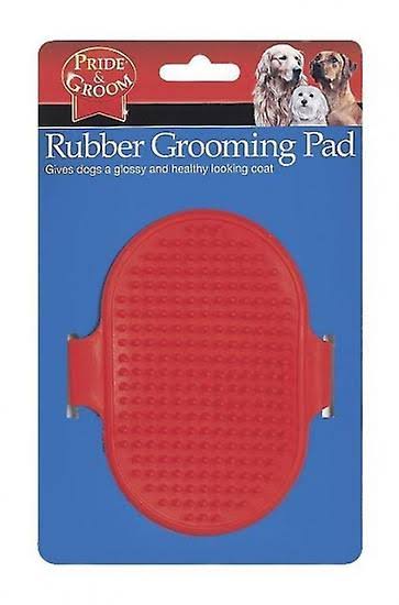 Pride And Groom Rubber Grooming Pad - Red