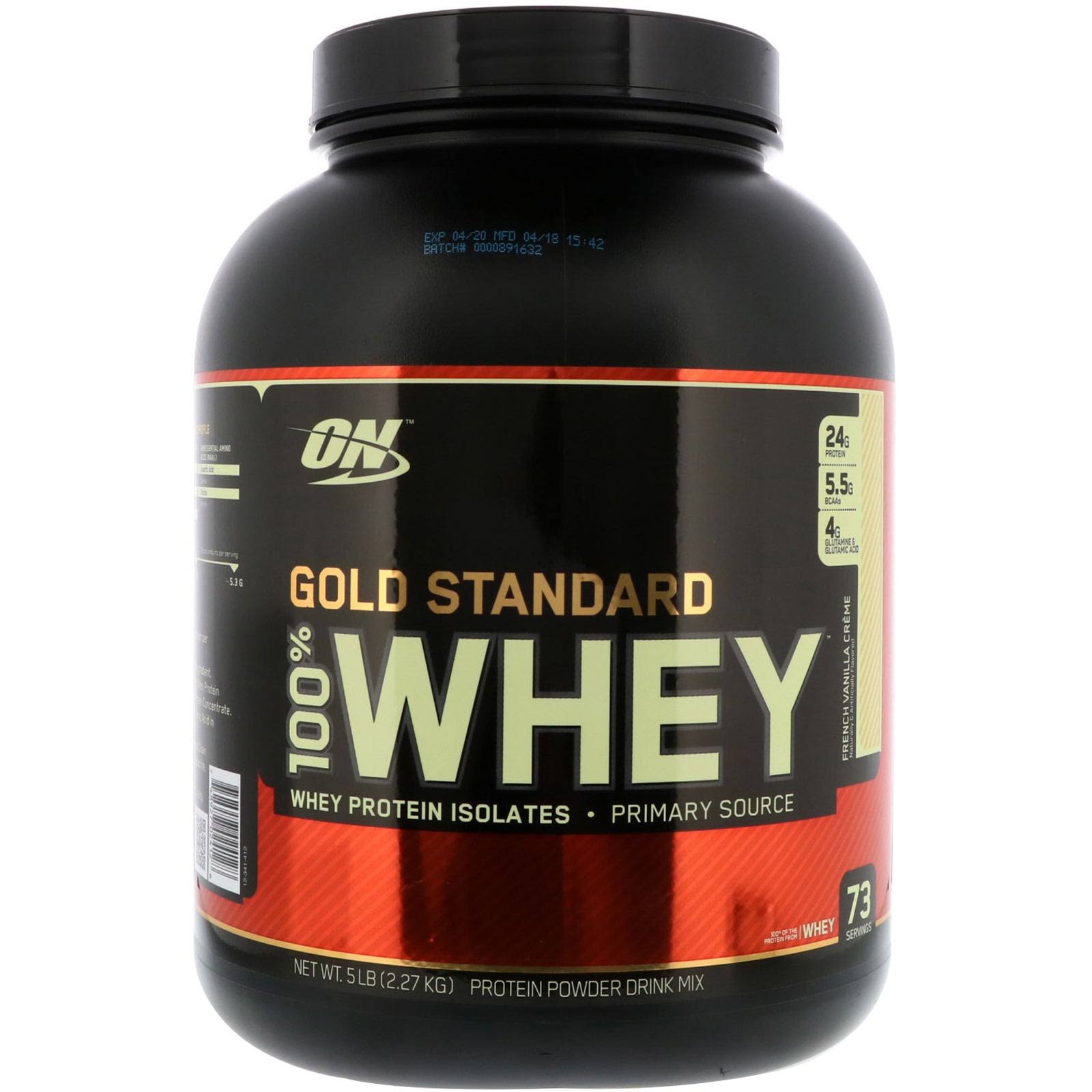 Optimum Nutrition Gold Standard 100 Whey Protein Powder - 5lbs
