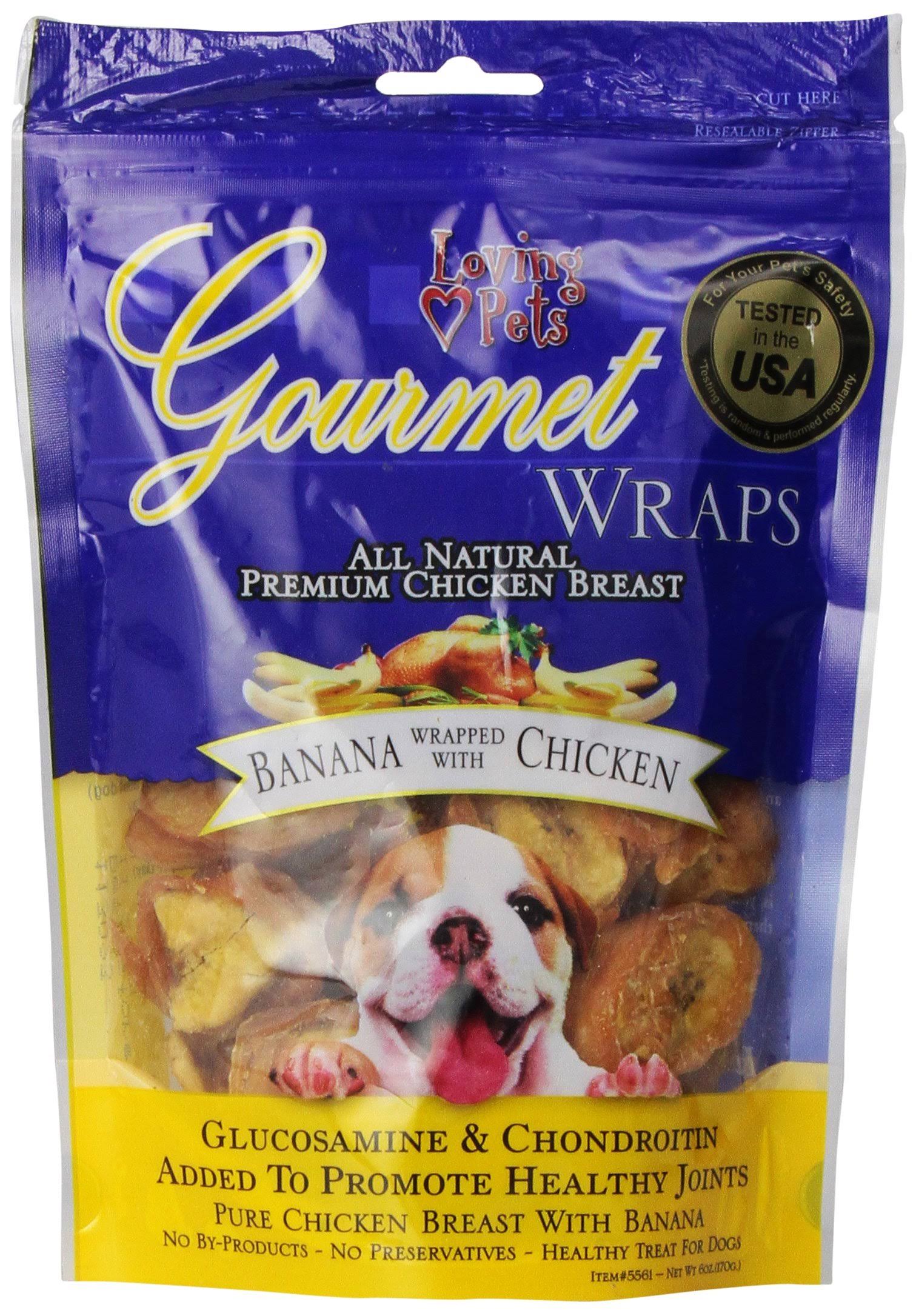 Loving Pets Gourmet Wraps Dog Treats - Banana & Chicken, 6oz