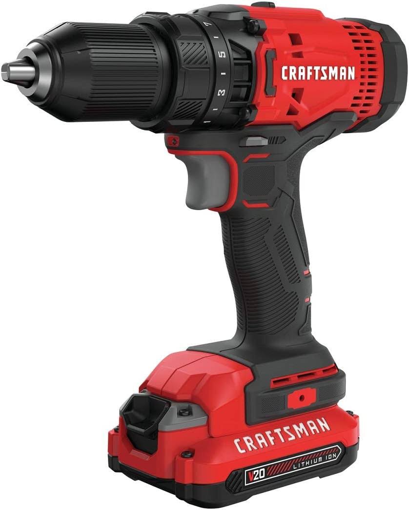 Craftsman Cordless Drill Driver Kit - 1500rpm, 20V MAX, 1/2"