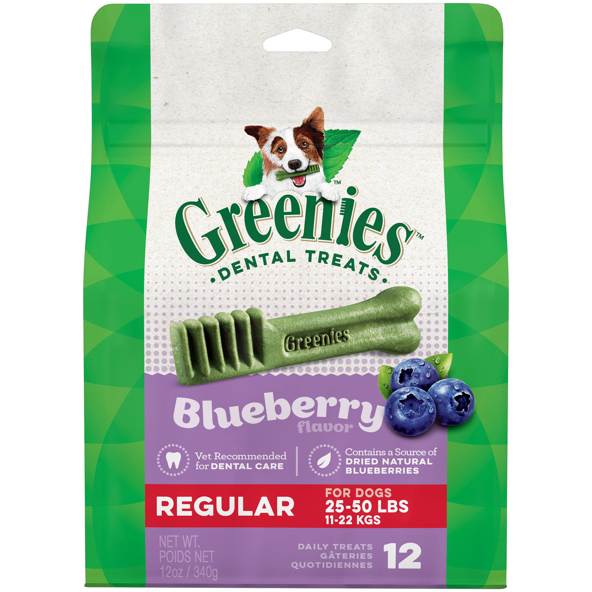 Greenies Dog Dental Chew Treats - Bursting Blueberry, Regular, 12oz